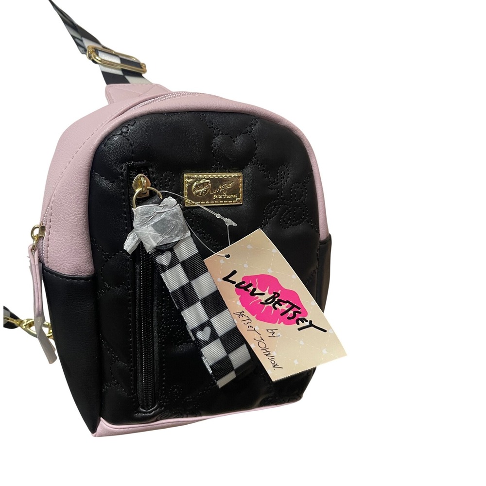 LUV‎ BETSEY BY BETSEY JOHNSON  LBLEELA Mini Sling Backpack Quilted Heart Y2K NWT